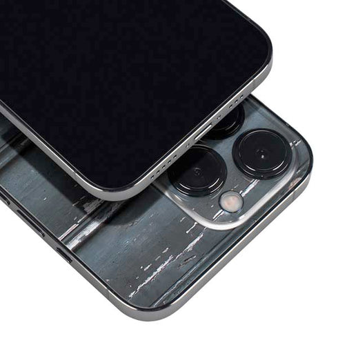 Chipped Blue Wood iPhone 16 Pro Skin